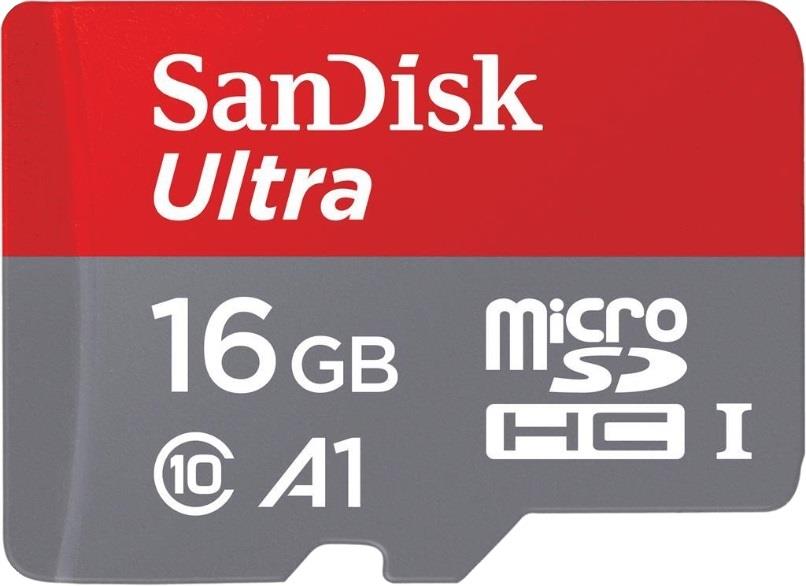 SANDISK Memoria micro SD HC Sandisk 16 GB + adattatore SD